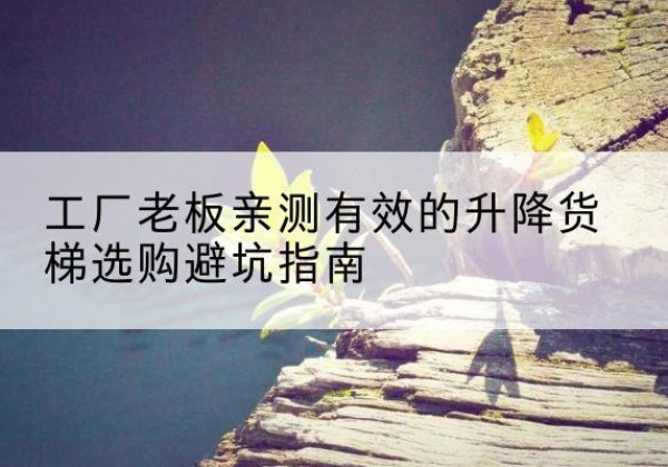 前进升降货梯怎么选-工厂老板亲测有效的升降货梯选购避坑指南